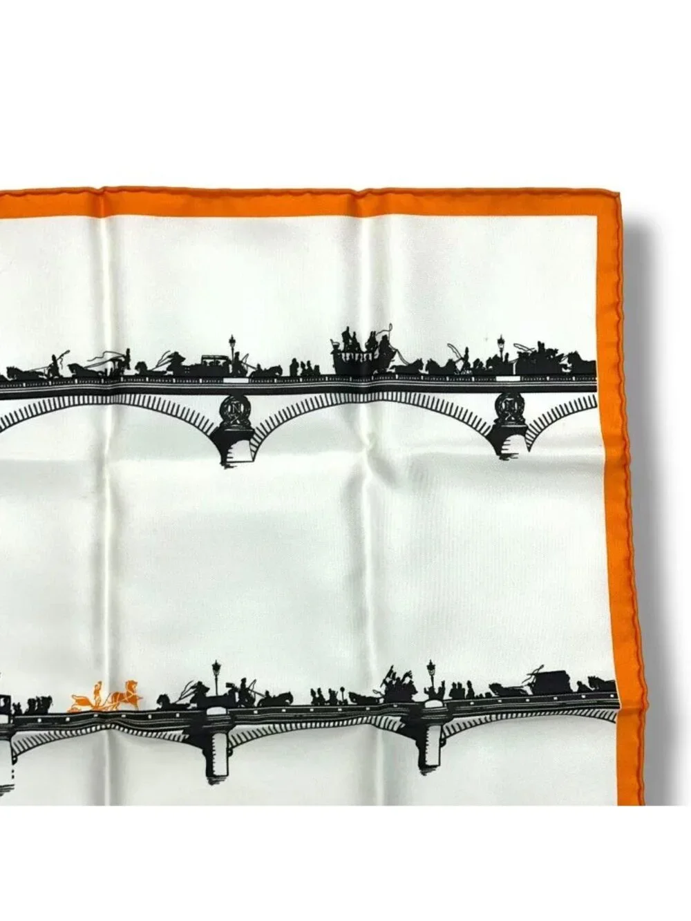Hermes Scarf Silk Gavroche Paris Air Orange